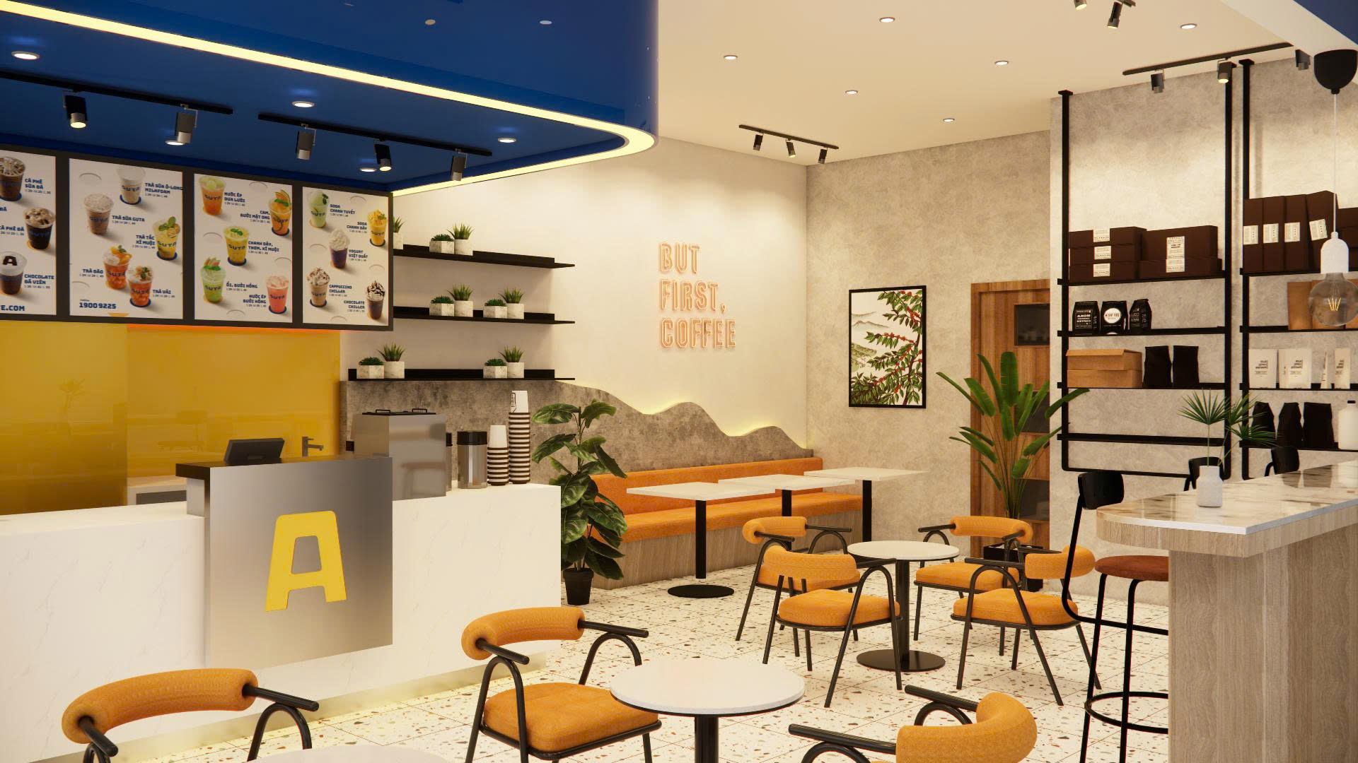 Thiết kế nội th&acirc;t Coffee shop