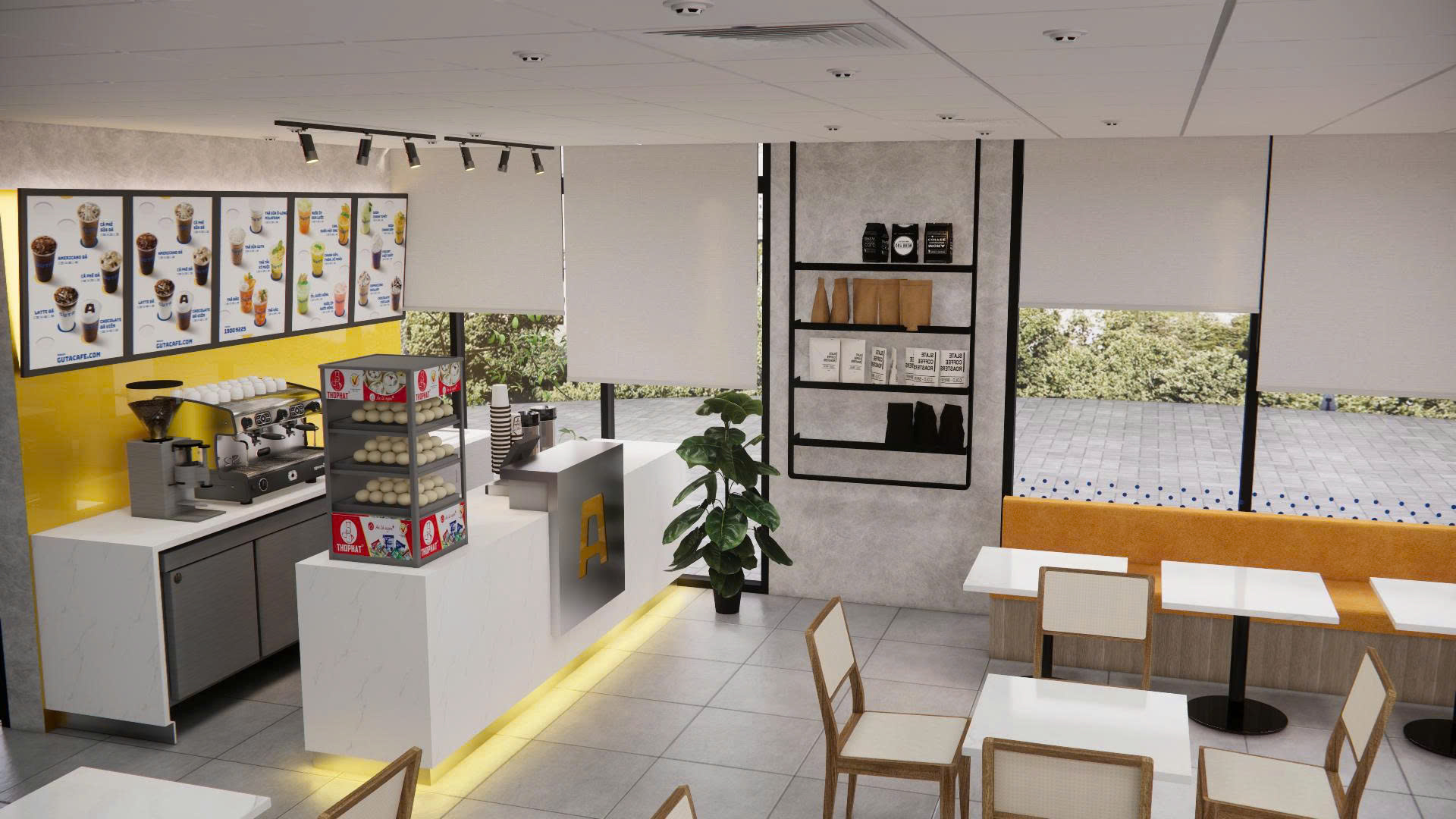 Thiết kế nội th&acirc;t Coffee shop